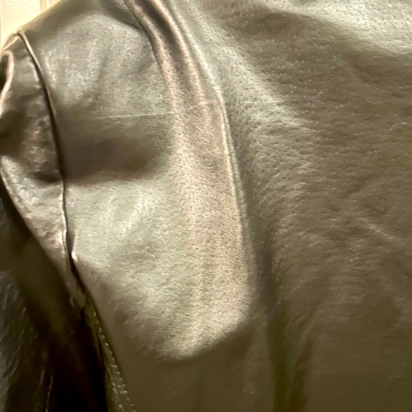 Jessica London Women’s 100% Leather cropped open front coat jacket #107444 - Picture 8 of 12